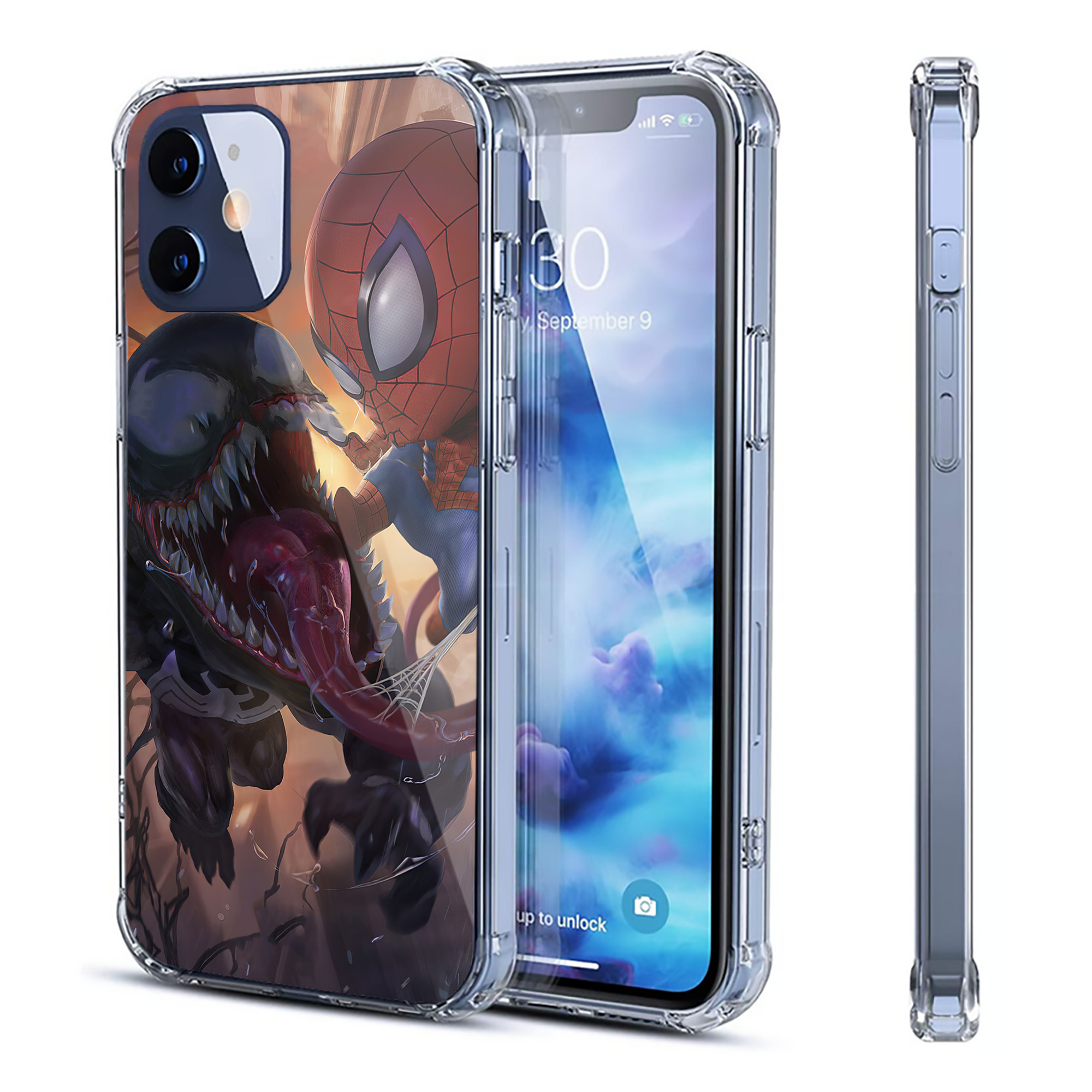 （画像用） Spider Man スパイダーマン 【iPhone 12シリーズ対応】透明スマホケース（クリアソフトケース）